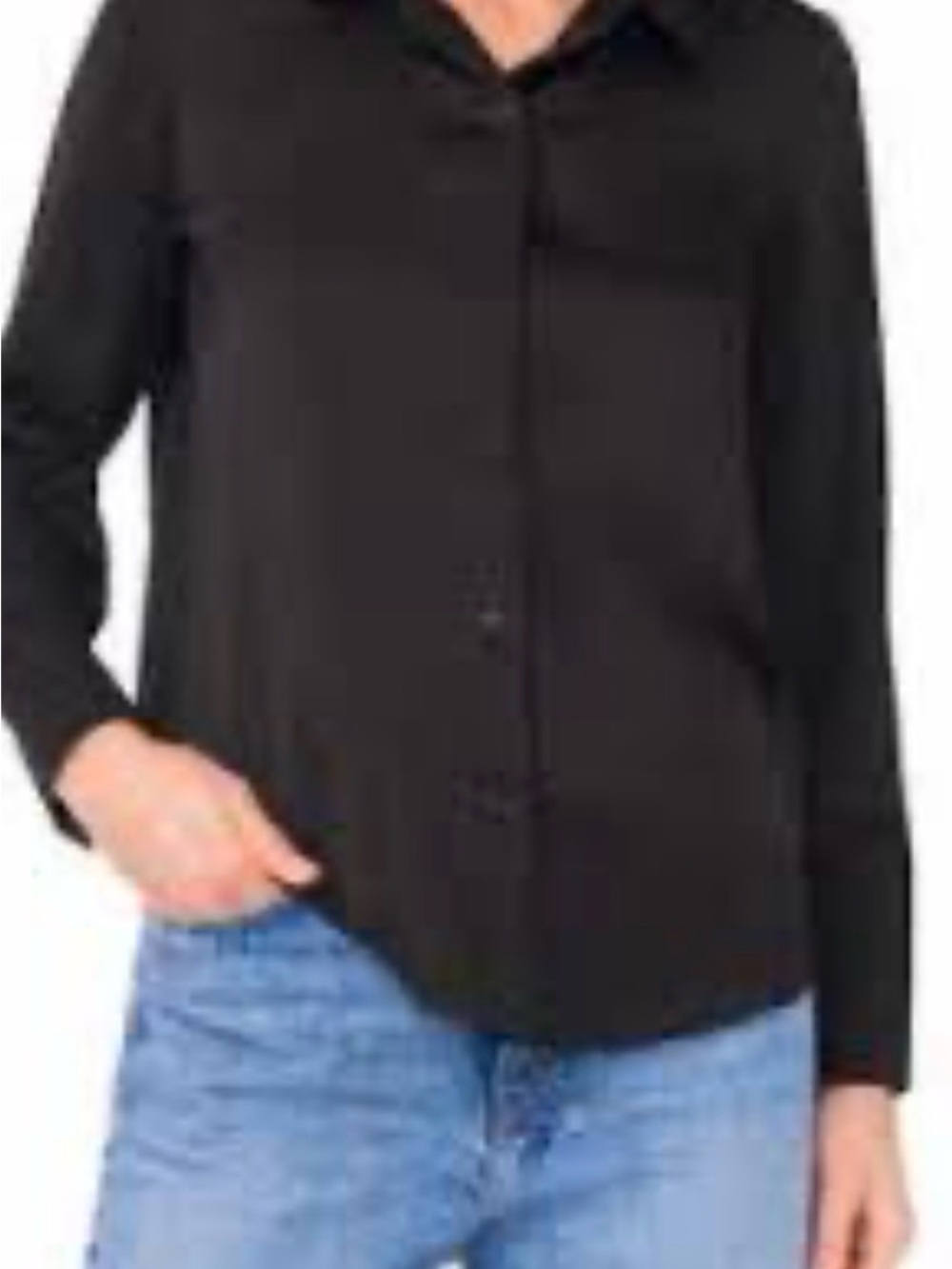 Jason Wu  Black Button-Up Long Sleeve Shirt
